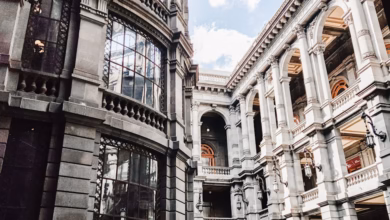 Mexico City museum exterior with historic architecture, a cultural travel landmark showcasing art and history in the city.
