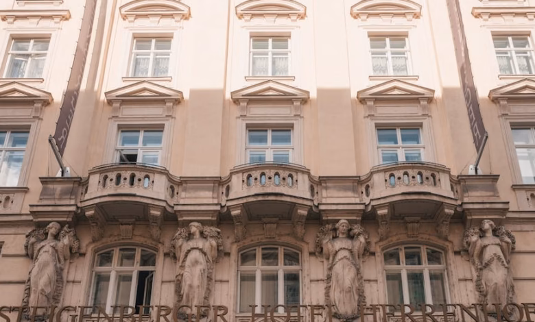 Elegant Vienna cityscape with historic architecture, ornate facades, and a grand cultural atmosphere, highlighting the charm